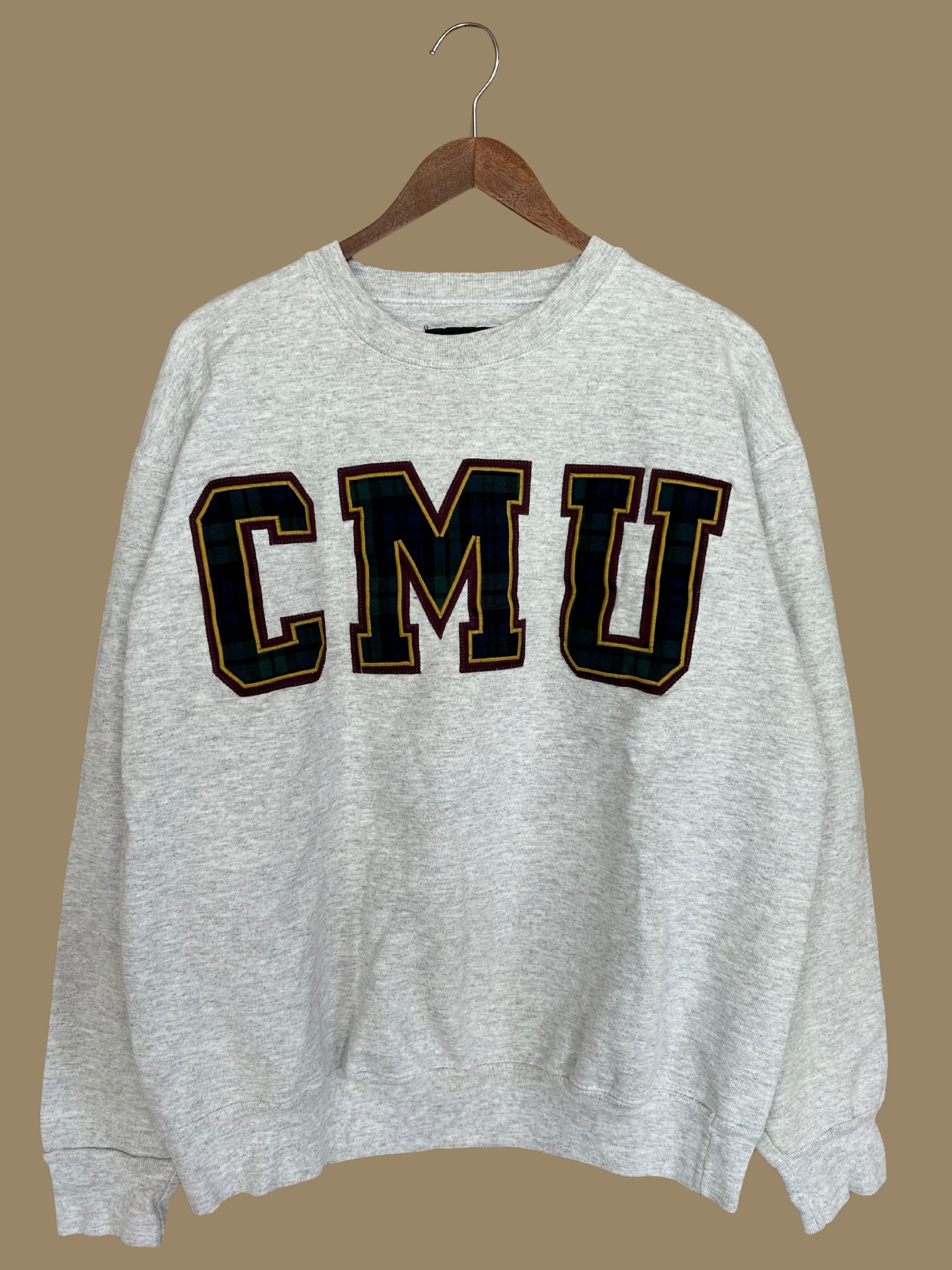 90s Plaid CMU Sweatshirt - L/XL