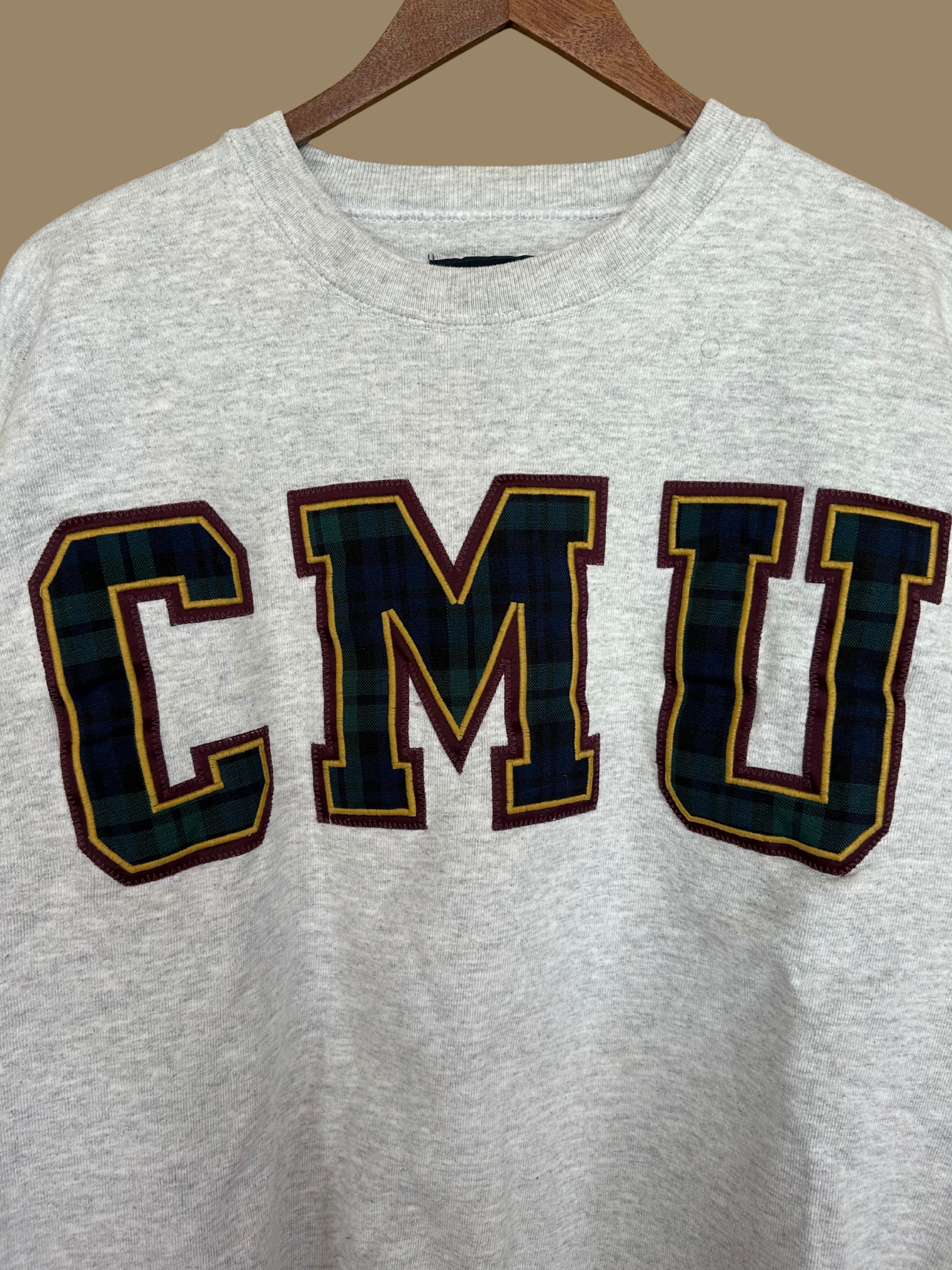 90s Plaid CMU Sweatshirt - L/XL