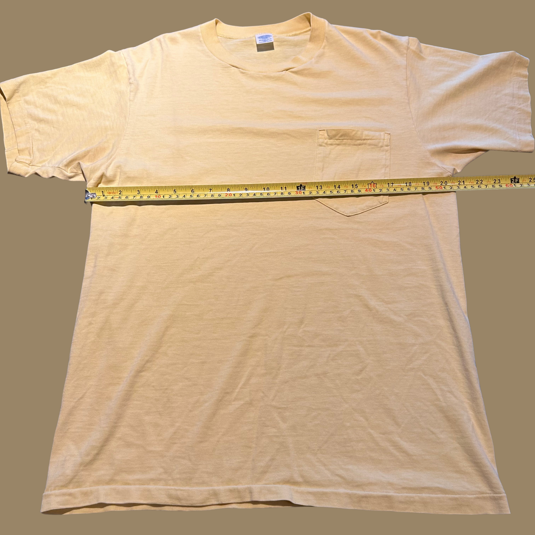 80s Butter Yellow Pocket Shirt - L/XL