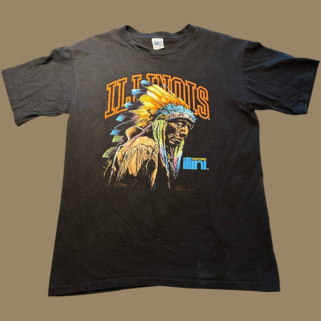 90s University of Illinois Fighting Illini Chief Shirt - M/L