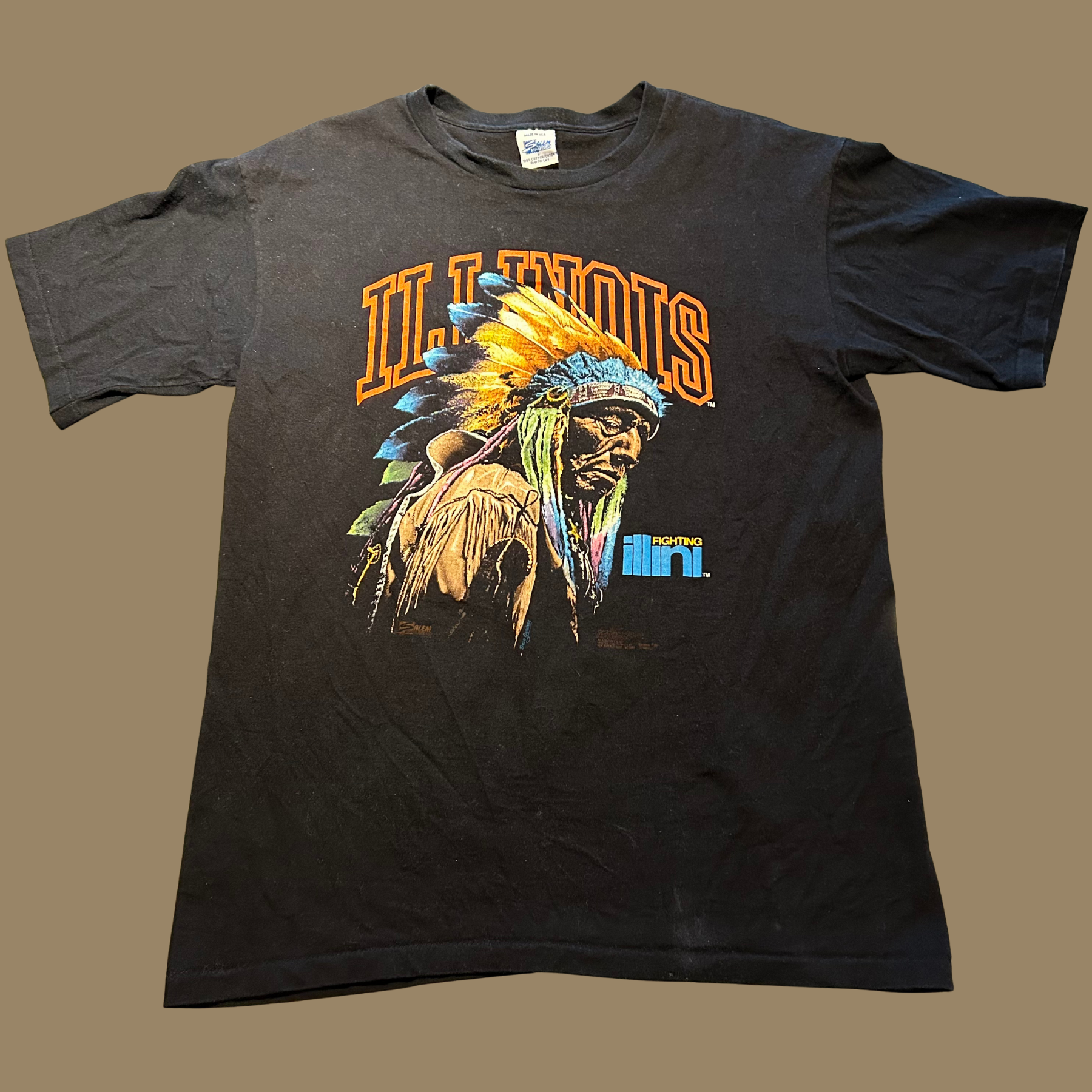 90s University of Illinois Fighting Illini Chief Shirt - M/L