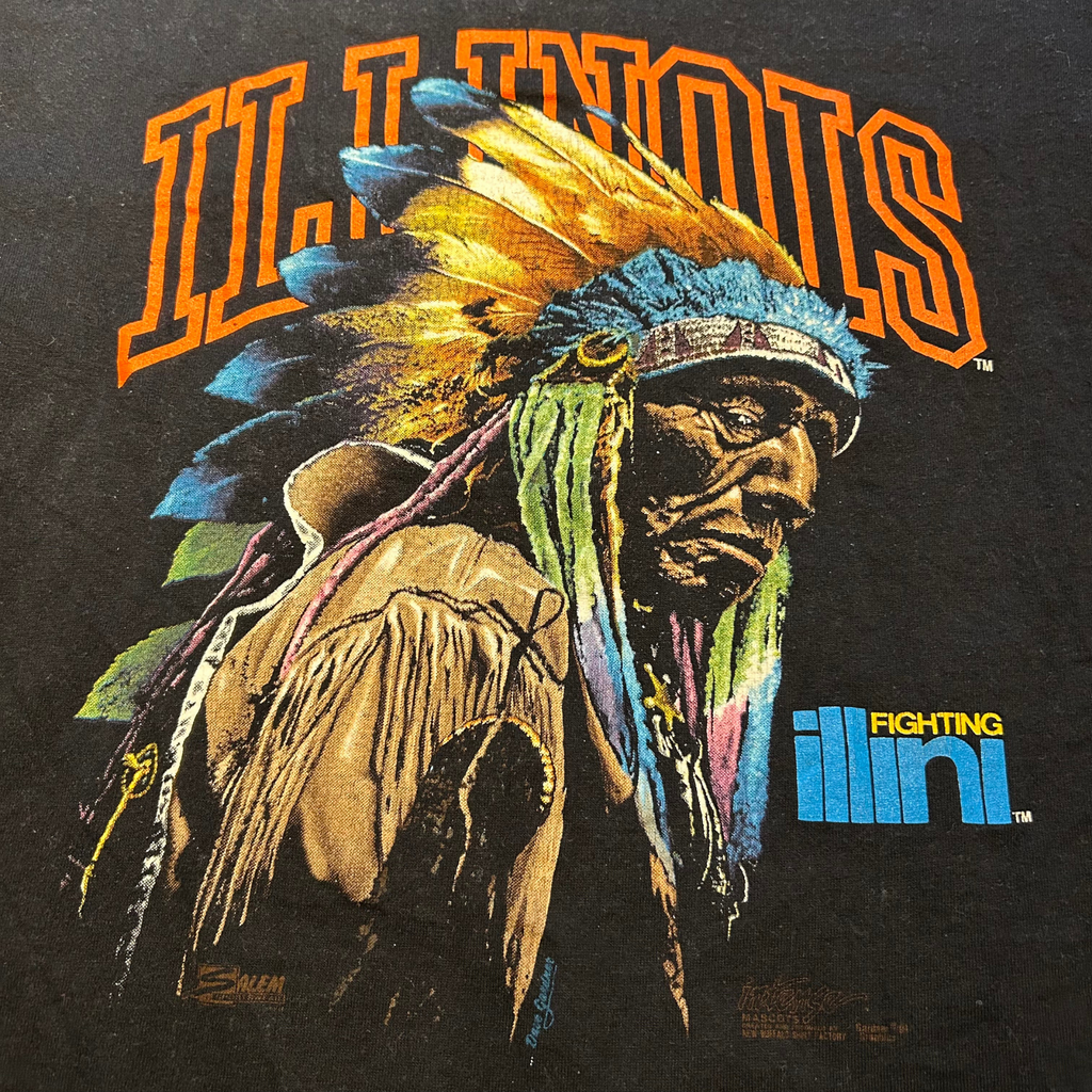 90s University of Illinois Fighting Illini Chief Shirt - M/L