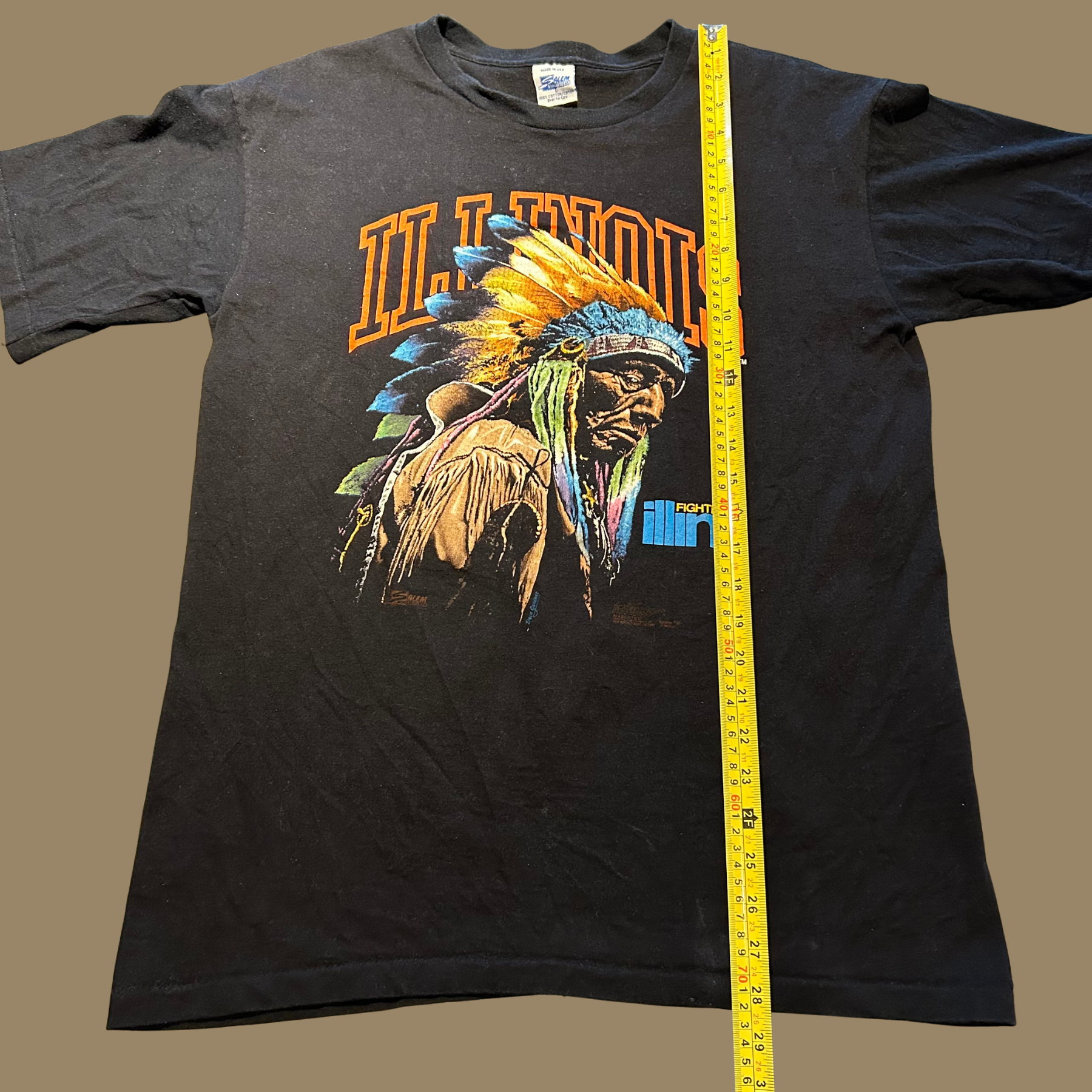 90s University of Illinois Fighting Illini Chief Shirt - M/L