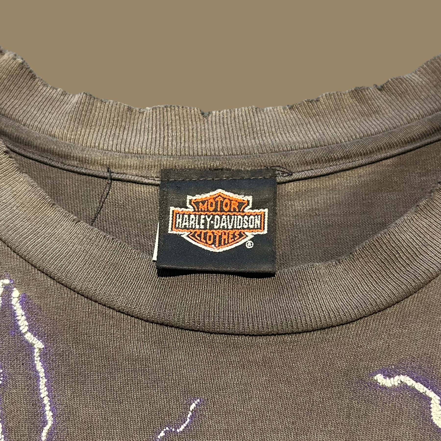 90s Faded Harley Davidson Thunder & Lightning Shirt - L/XL