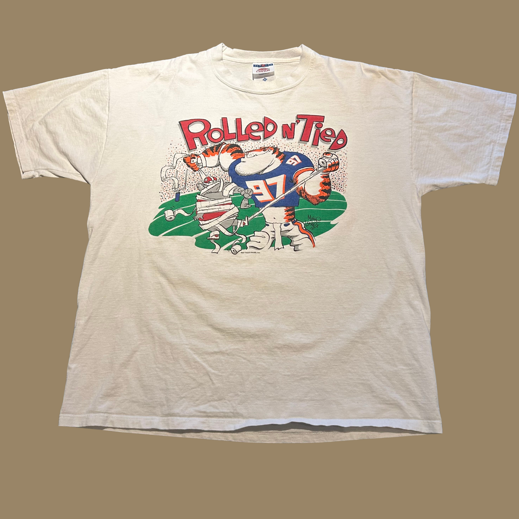 1997 Iron Bowl Auburn "Rolled N' Tied" Shirt - L/XL
