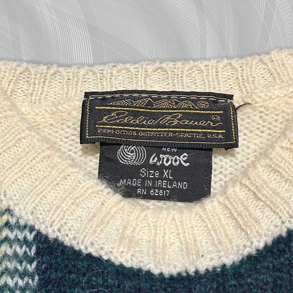 089 - L/XL - 100% Wool, 80s Eddie Bauer