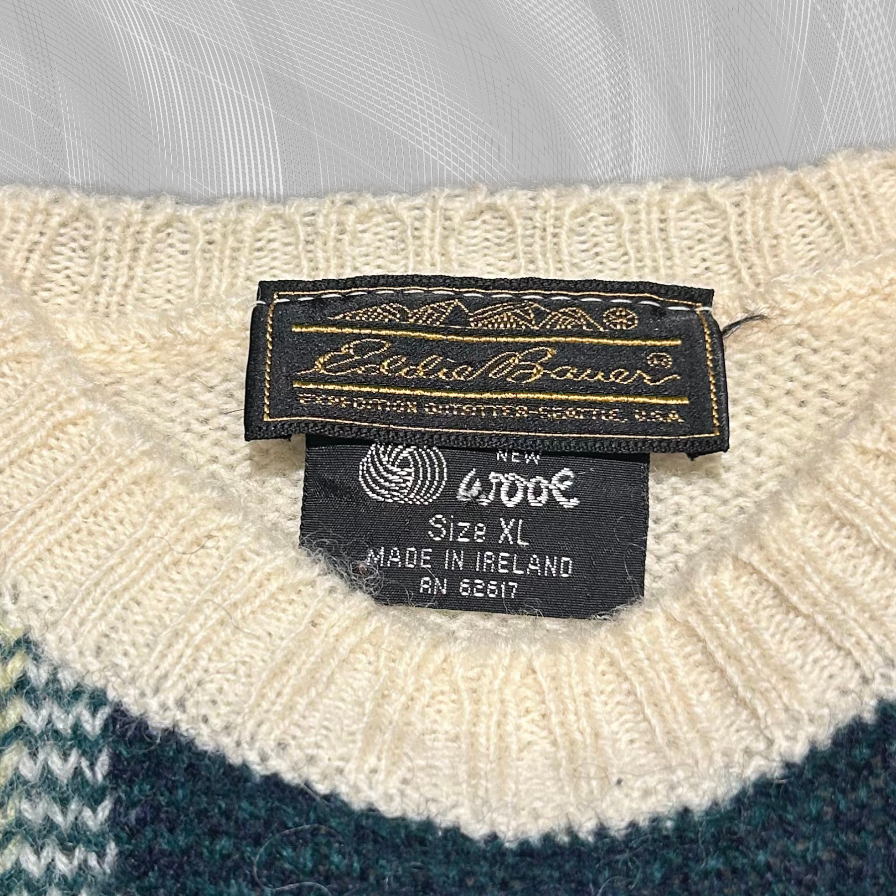 089 - L/XL - 100% Wool, 80s Eddie Bauer