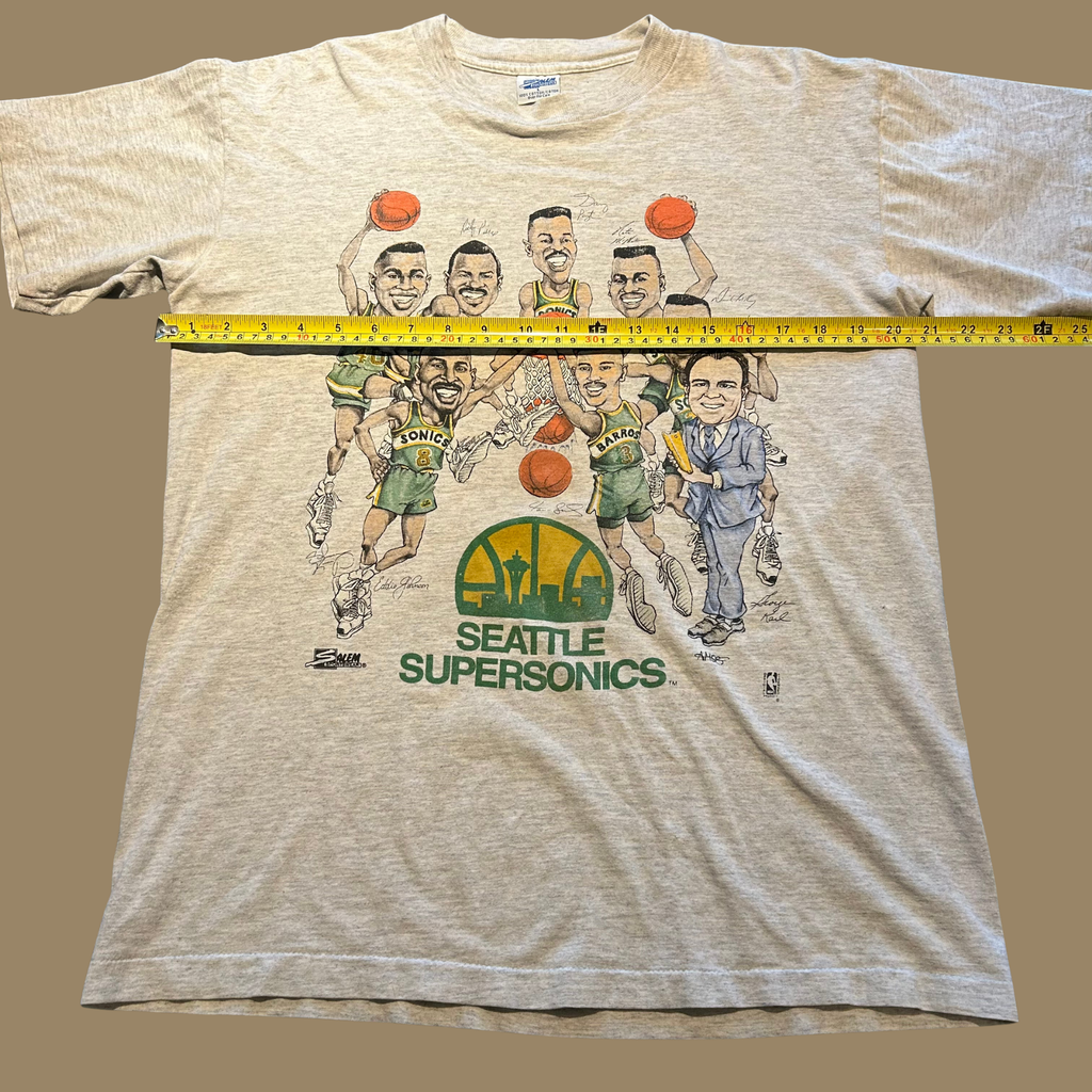 90s Seattle Supersonics Caricature Shirt - M/L