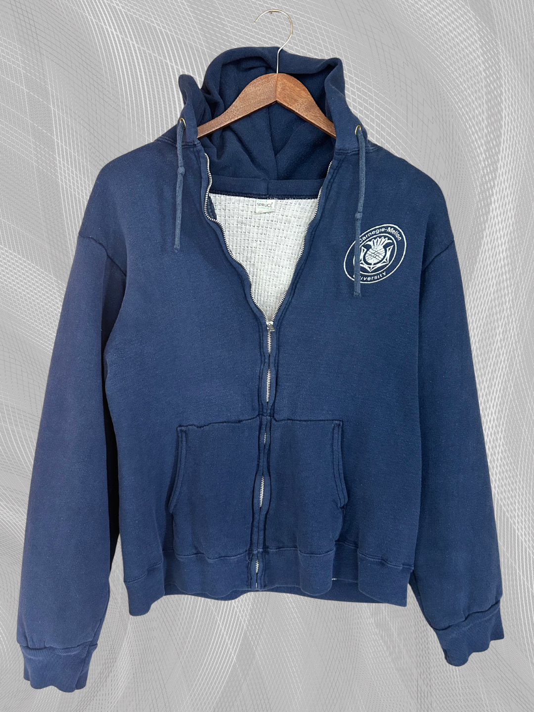 60s Carnegie-Mellon Thermal-Lined Hoodie - M/L