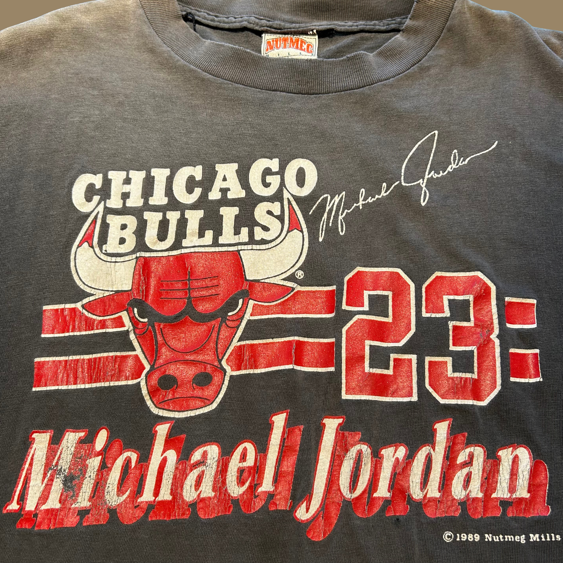 1989 Faded Michael Jordan Chicago Bulls Shirt - M/L