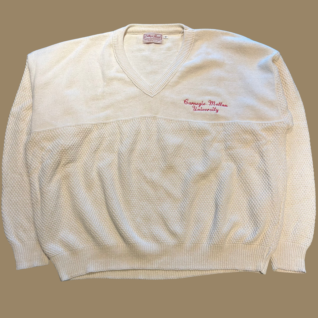 80s CMU V Neck Knit Sweater - XL/XXL