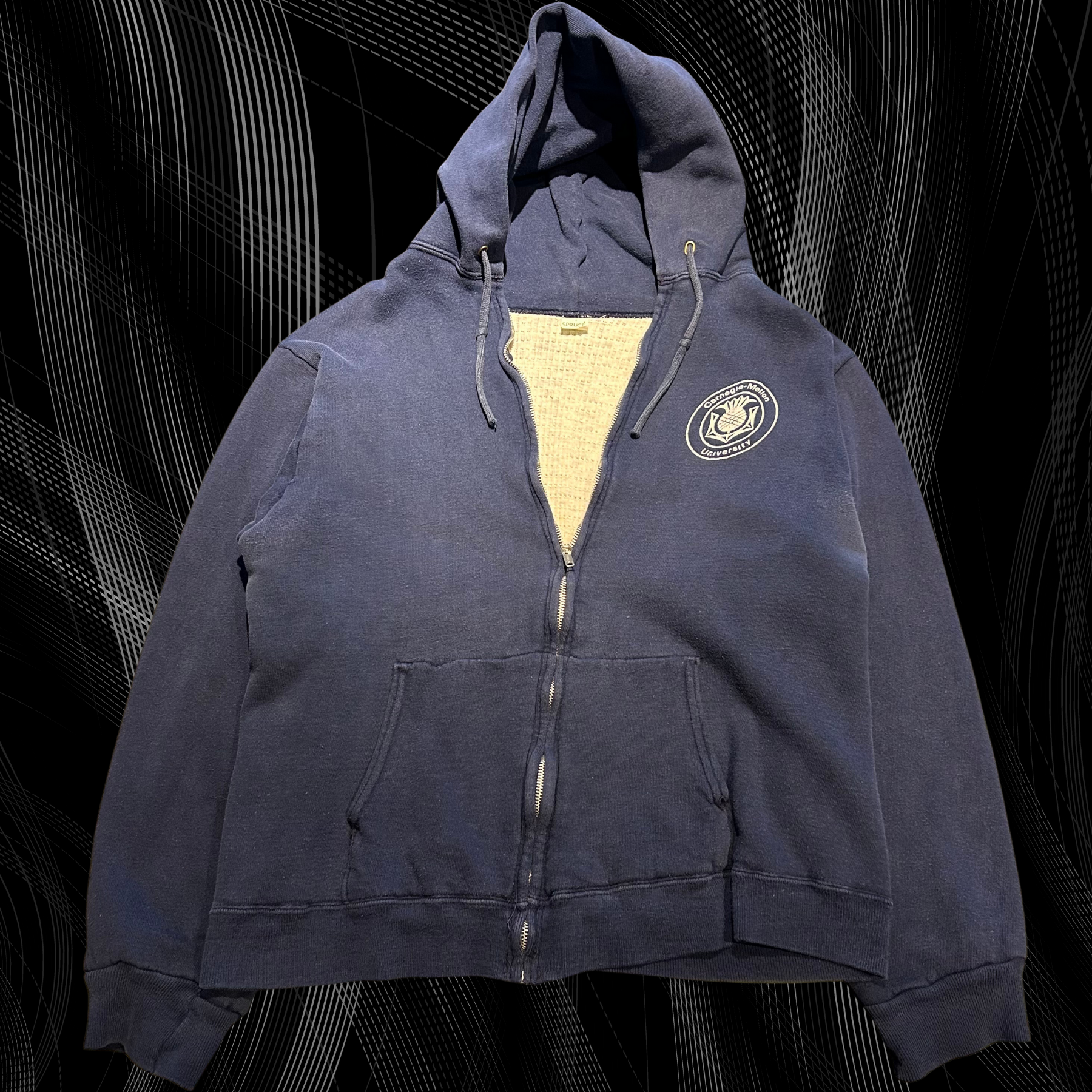 60s Carnegie-Mellon Thermal-Lined Hoodie - M/L