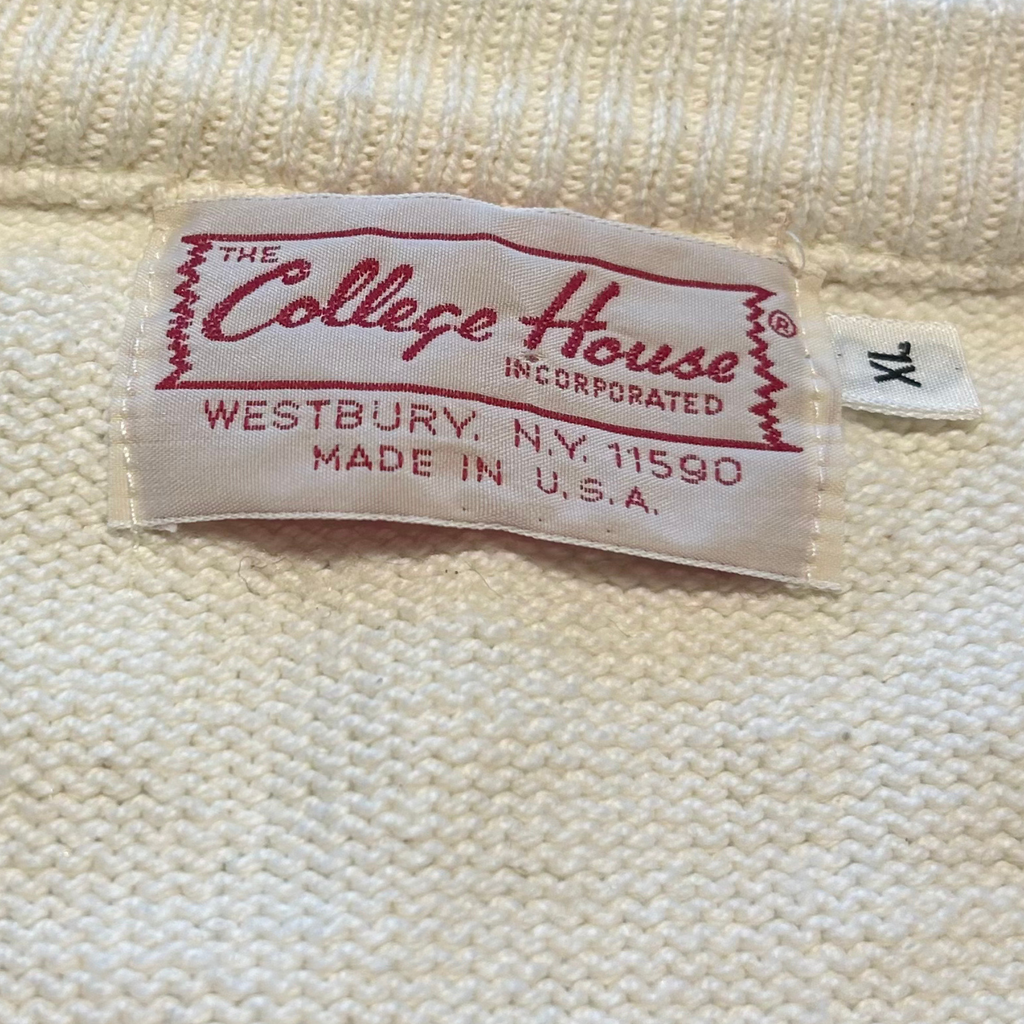 80s CMU V Neck Knit Sweater - XL/XXL