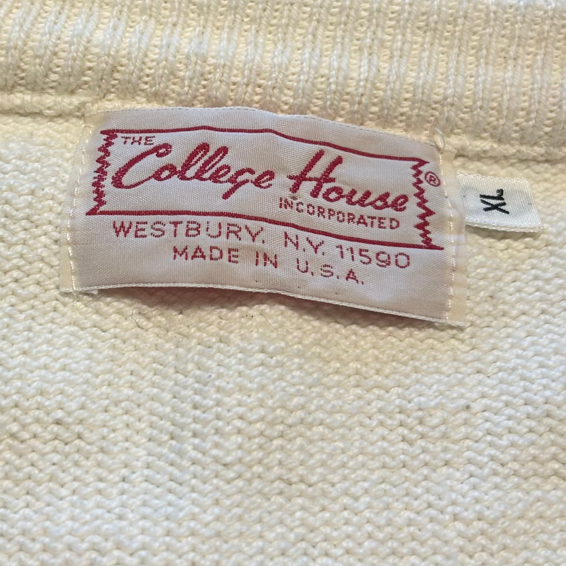 80s CMU V Neck Knit Sweater - XL/XXL