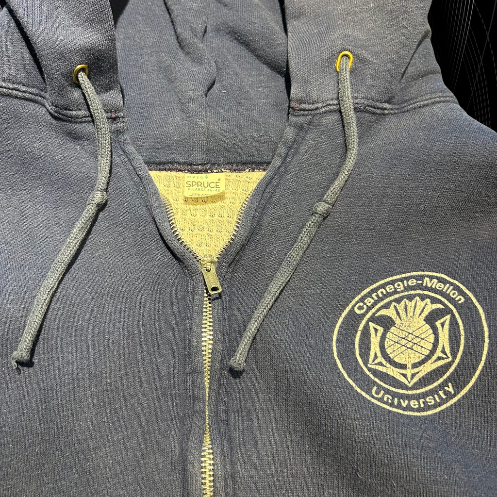 60s Carnegie-Mellon Thermal-Lined Hoodie - M/L