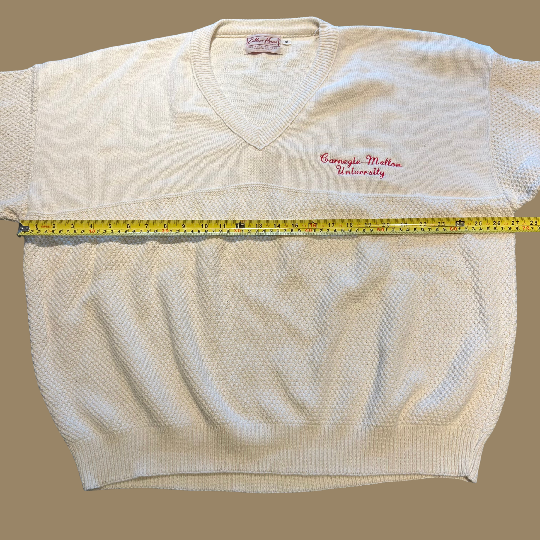 80s CMU V Neck Knit Sweater - XL/XXL