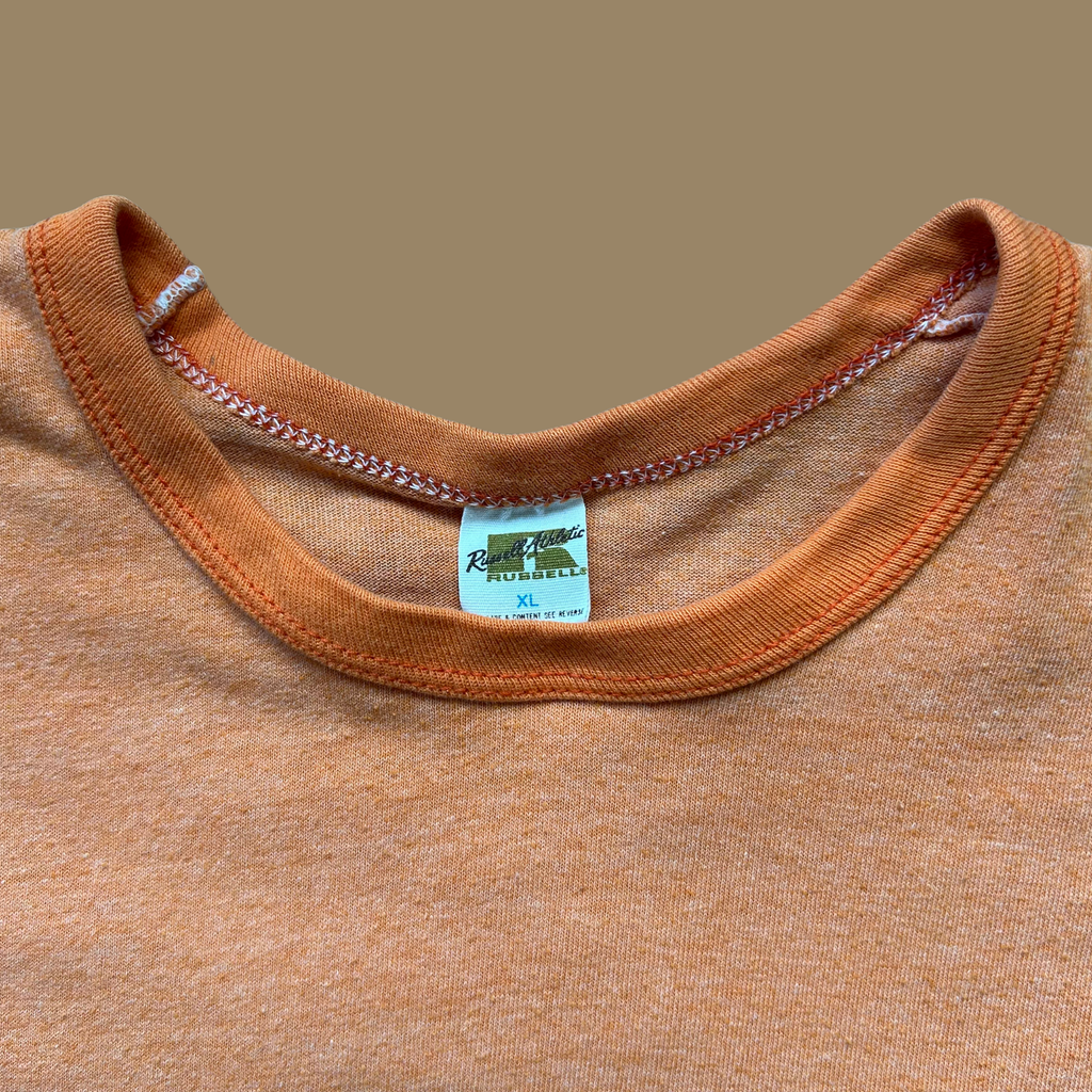 70s Russell Gold Tag Faded Basketball Shirt - L/XL