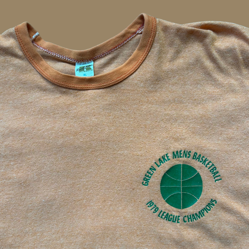 70s Russell Gold Tag Faded Basketball Shirt - L/XL