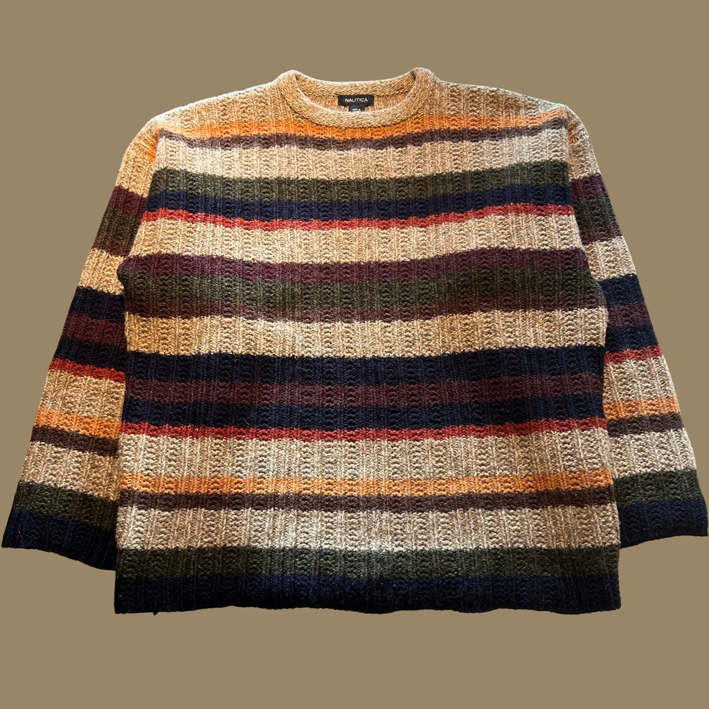 00s Nautica Striped Wool Sweater - L/XL