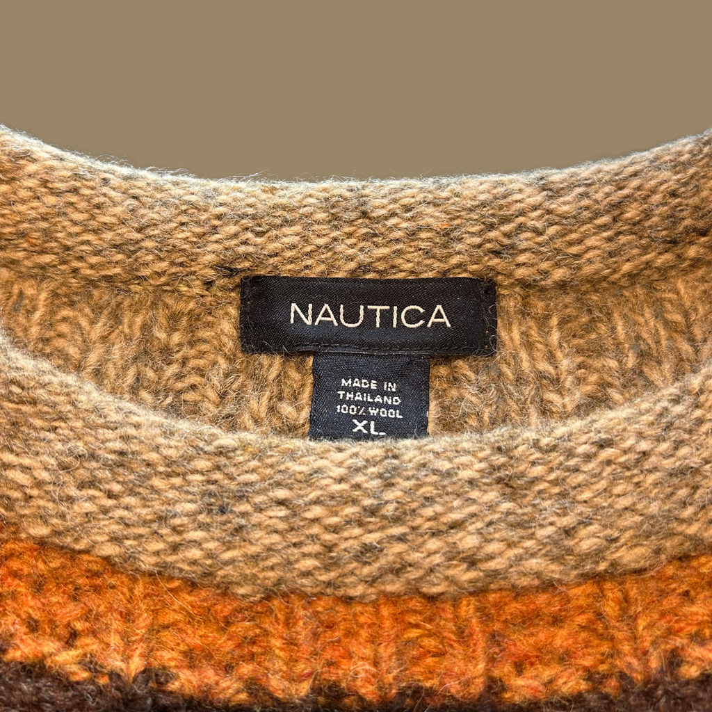 00s Nautica Striped Wool Sweater - L/XL