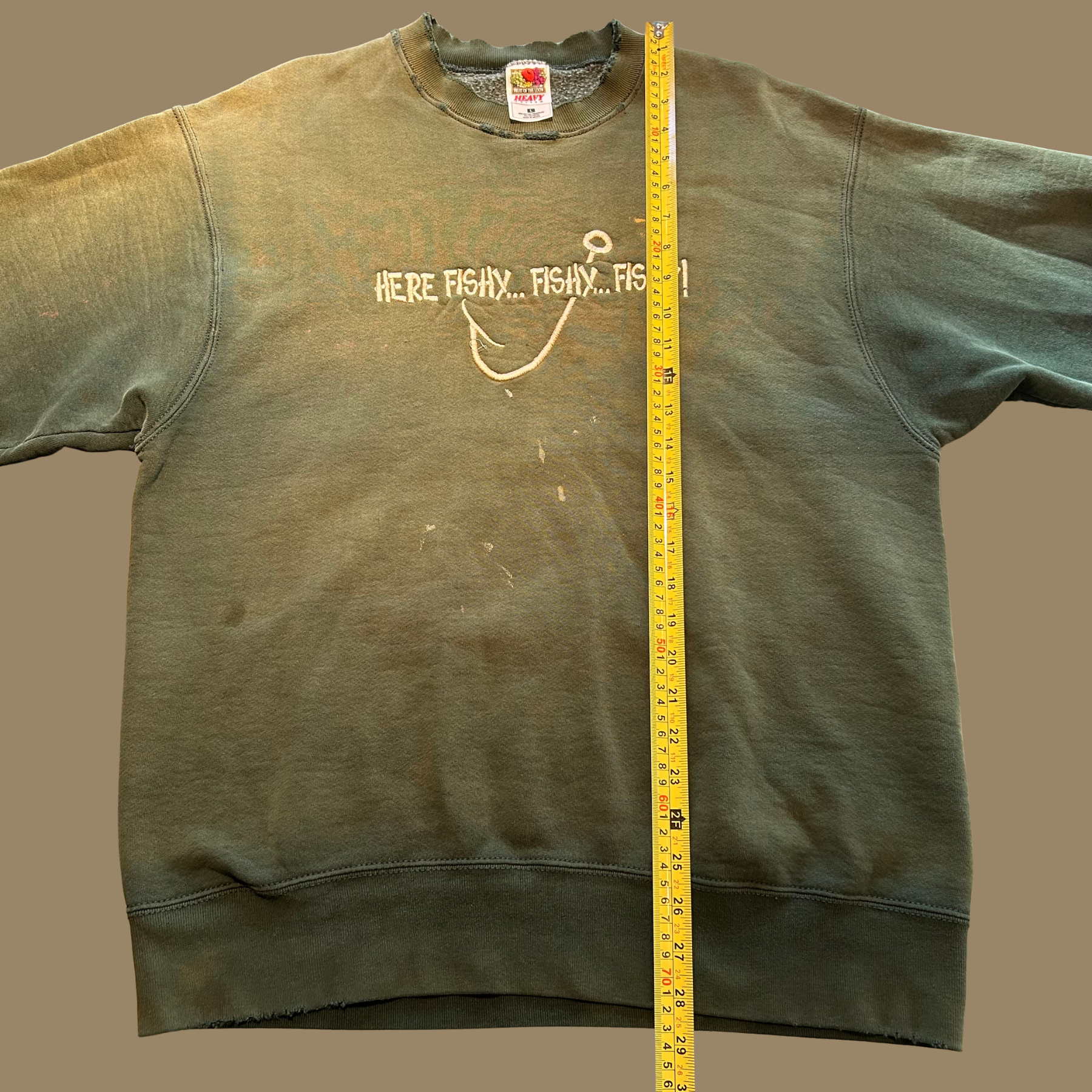 90s Sunfaded Distressed Fishing Sweatshirt - L/XL